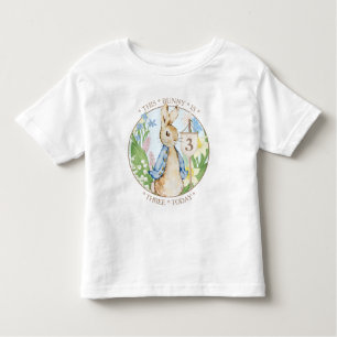 Peter the Rabbit Spring Blooms Blue Baby Shower Toddler T-Shirt