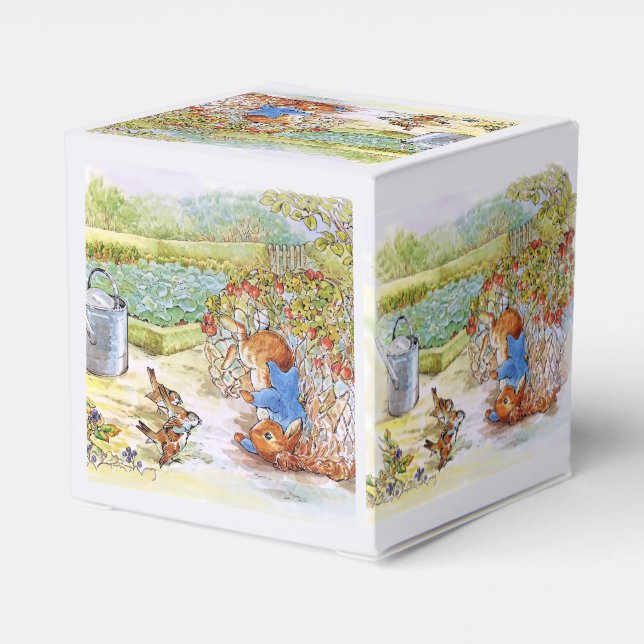Peter the Rabbit Tumbling in Vegie Patch Favour Box (Back Side)