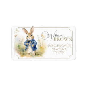 Peter The Rabbit Watercolor Birthday Label
