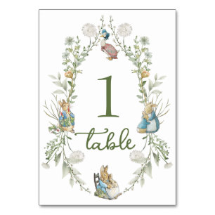 Peter the Rabbit Wildflower Table Number