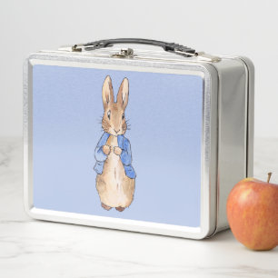 Peter the Rabbit with Blue Background Metal Lunch Box