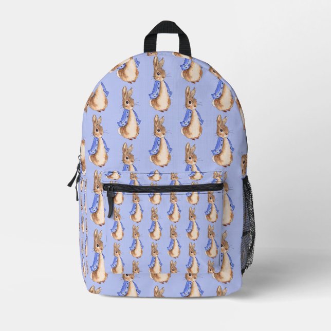 Peter the rabbit with blue background printed backpack (Front)