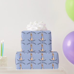 Peter the Rabbit with Blue Background Wrapping Paper