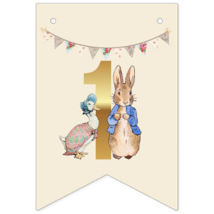 Peter the Rabbit with Jemima First Birthday Bunting