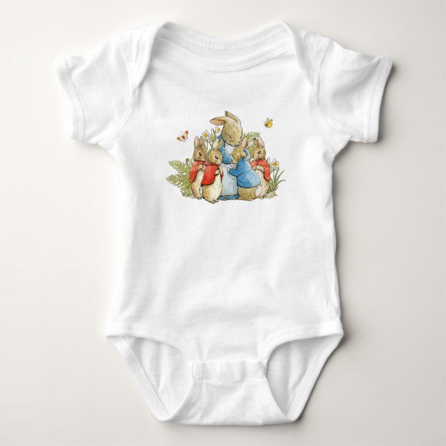 Peter the Rabbit with Josephine Bunny Baby Bodysuit (Front)