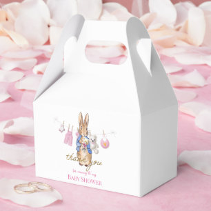 Peter the rabbit with pink bunting thank you favour box