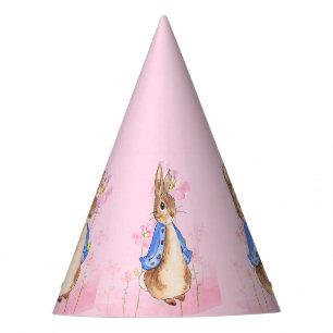 Peter the Rabbit with Pink Flowers Party Hat