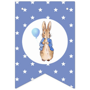 Peter the rabbit with star pattern bunting