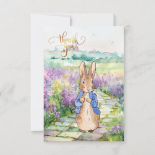 Peter the Rabbit with watercolour lilacs Thank You Card