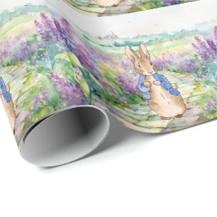 Peter the Rabbit with watercolour lilacs  Wrapping Paper