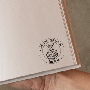Peterbald Cat, Book From the Library Of   Rubber Stamp