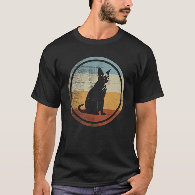 Peterbald Cat Retro Vintage Design T-Shirt (Front)
