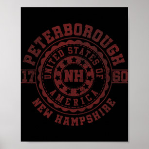 Peterborough Nh New Hampshire Vintage City Apparel Poster