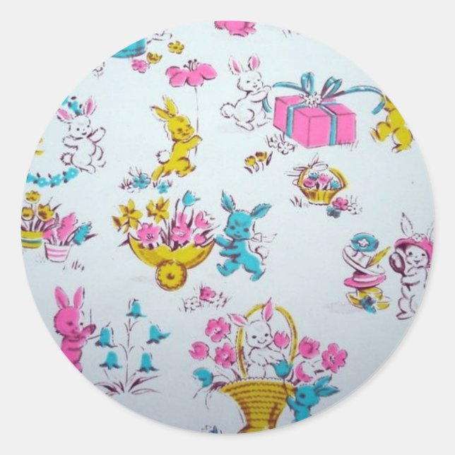 PeterEaster  Bunny Rabbit Classic Round Sticker (Front)