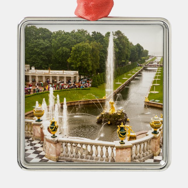 Peterhof Palace and Gardens St. Petersburg Russia Metal Tree Decoration (Front)