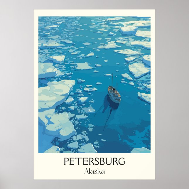 Petersburg Alaska Ice Floes Water Poster (Front)