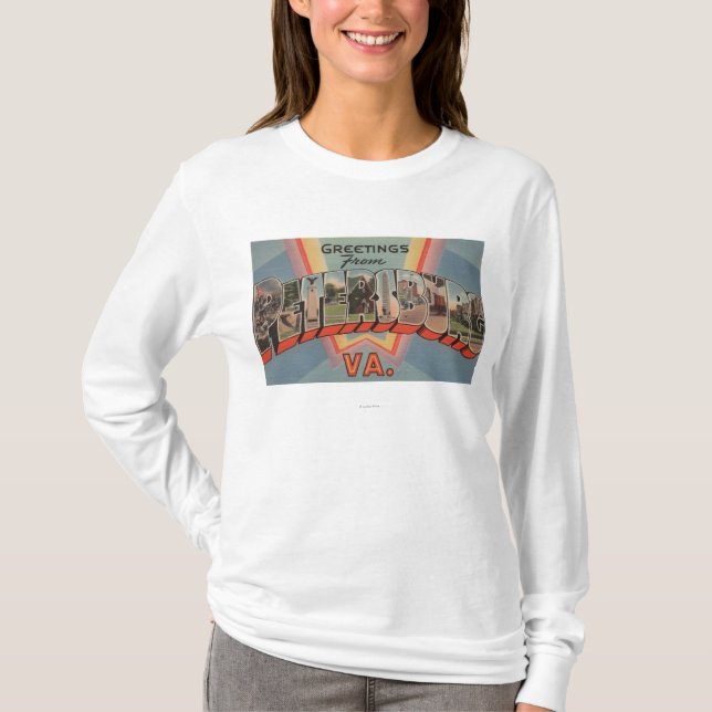 Petersburg, Virginia - Large Letter Scenes T-Shirt (Front)