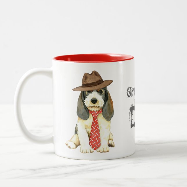 Petit Basset Griffon Vendeen Dad Two-Tone Coffee Mug (Left)