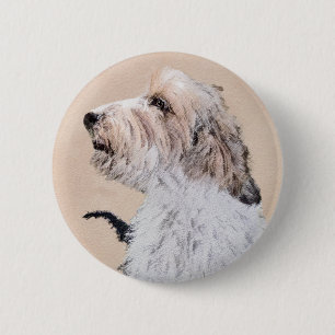 Petit Basset Griffon Vendéen Painting - Dog Art 6 Cm Round Badge