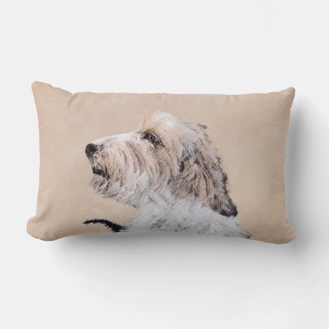 Petit Basset Griffon Vendéen Painting - Dog Art Lumbar Cushion (Front)