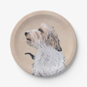 Petit Basset Griffon Vendéen Painting - Dog Art Paper Plate