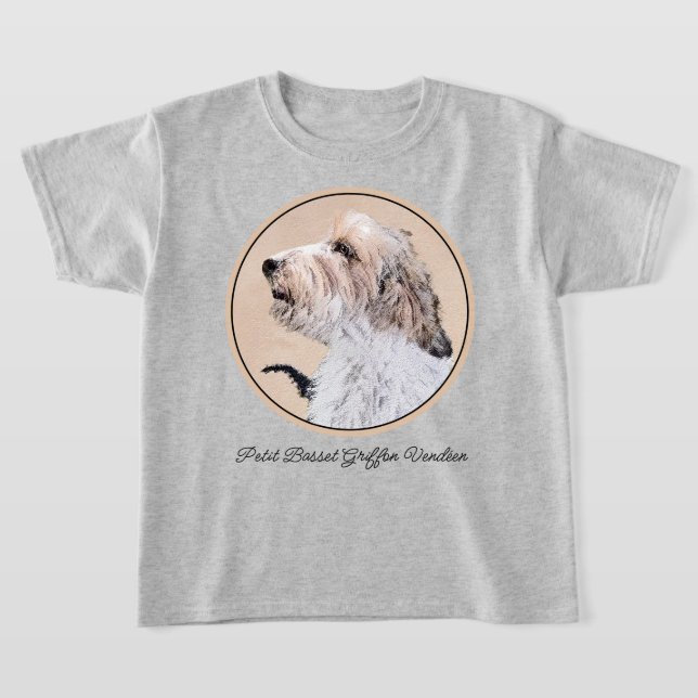 Petit Basset Griffon Vendéen Painting - Dog Art T-Shirt (Laydown)