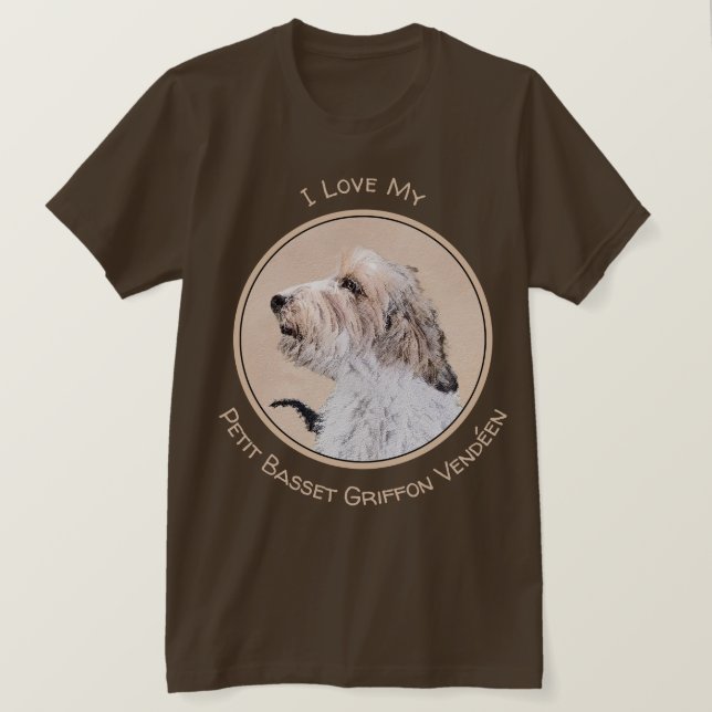 Petit Basset Griffon Vendéen Painting - Dog Art T-Shirt (Design Front)