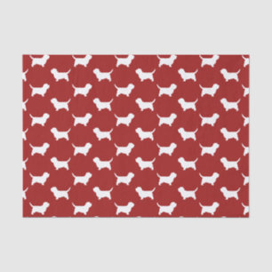 Petit Basset Griffon Vendeen PBGV Silhouettes Red Tissue Paper
