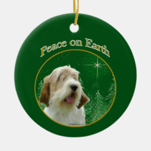 Petit Basset Griffon Vendeen Peace Ceramic Tree Decoration