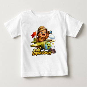 Petit Explorateur Cute Baby Adventure Illustration Baby T-Shirt