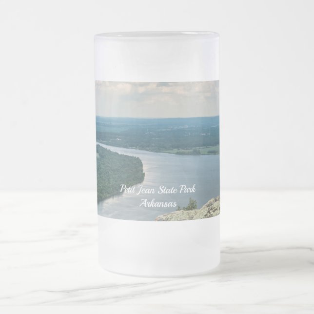 Petit Jean Cedar Creek Frosted Glass Beer Mug (Center)
