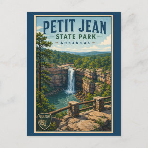 Petit Jean State Park Arkansas Illustration Travel Postcard