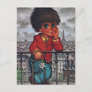 Petit Poulbot à la fleur Postcard