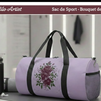 Petit Sac de Sport Bouquet de Violettes Duffle Bag