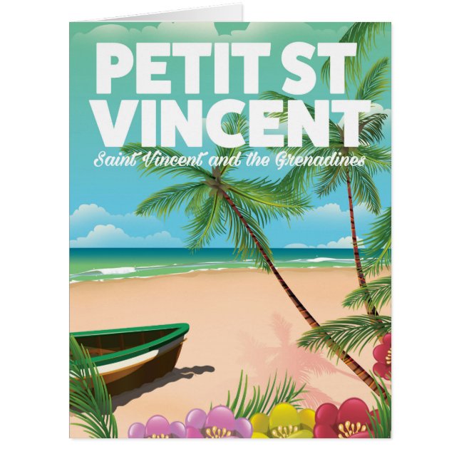 Petit Saint Vincent vintage style beach poster (Front)