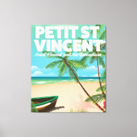 Petit Saint Vincent vintage style beach poster