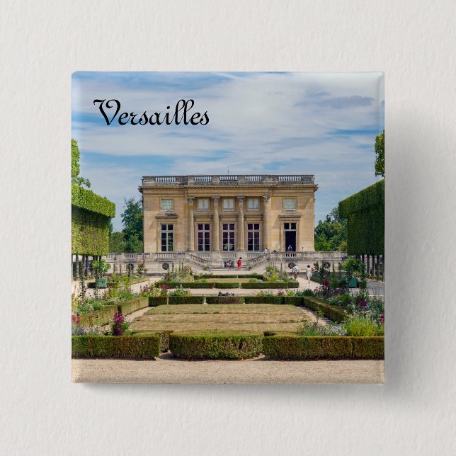 Petit Trianon and French Garden in Versailles 15 Cm Square Badge (Front)