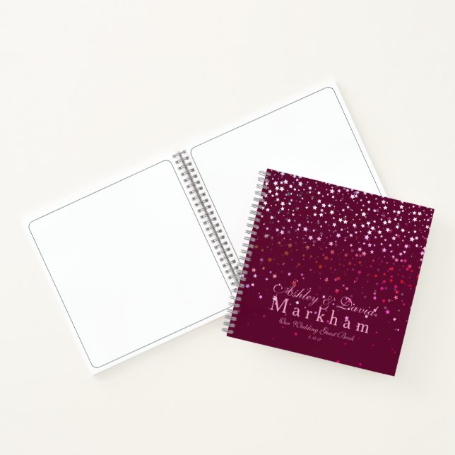 Petite Berry Stars Custom Name Wedding Notebook (Inside)