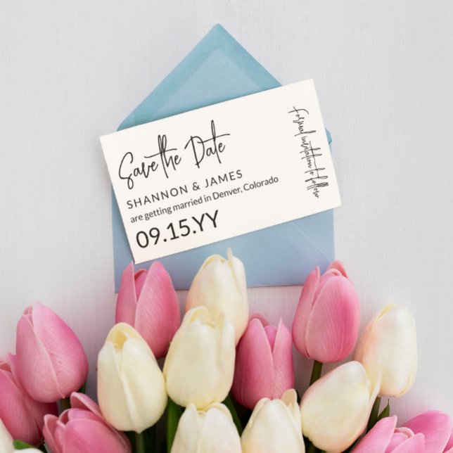 Petite Black Script Save the Date Enclosure Card (Creator Uploaded)