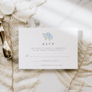 Petite Bouquet RSVP Card Cornflower