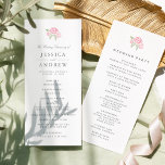 Petite Bouquet Wedding Program | Blush Programme<br><div class="desc">Our garden chic wedding program features your ceremony details in elegant grey, accented with a small posy of watercolor roses in pale blush pink and spring green. Reverse side lists the members of your wedding party with easily editable text fields. Coordinates with our Petite Bouquet wedding invitation collection in Blush....</div>