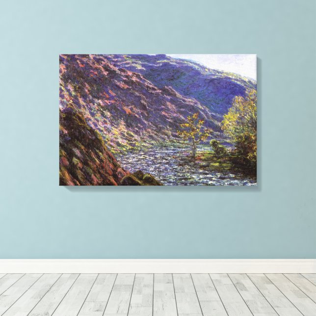 Petite Creuse, Sunlight by Claude Monet Canvas Print (Insitu(Wood Floor))