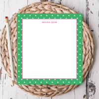 Petite Dots Pink and Green Personalized