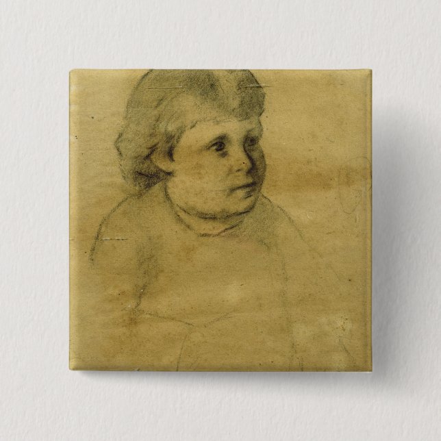 Petite fille (charcoal) 15 cm square badge (Front)