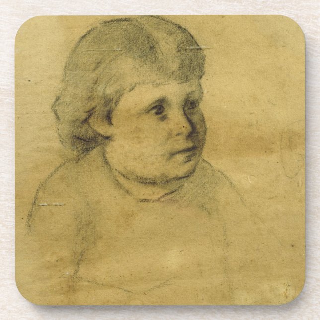 Petite fille (charcoal) coaster (Front)