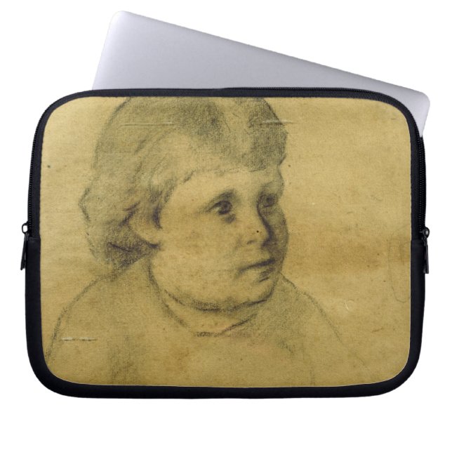 Petite fille (charcoal) laptop sleeve (Front)