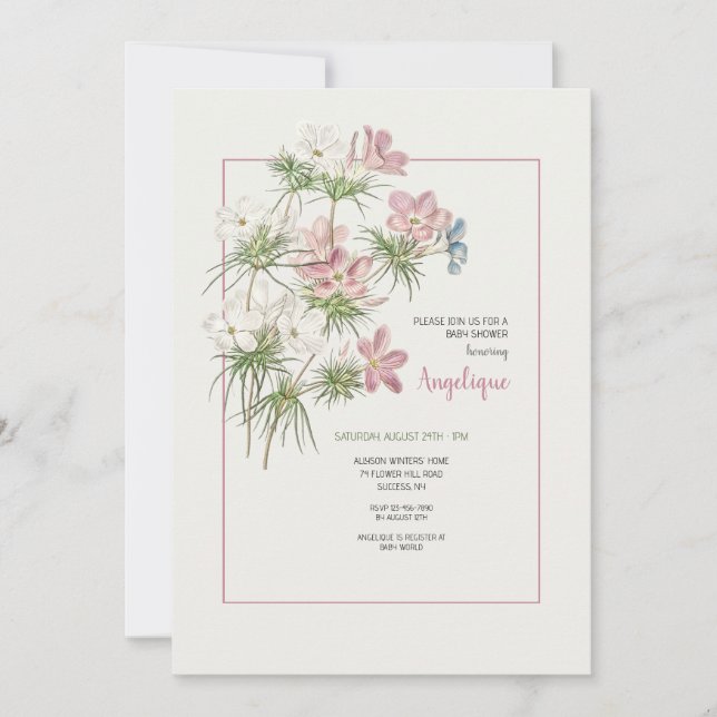 Petite Floral Shower Invitation (Front)