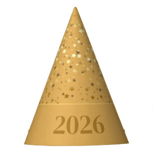 Petite Golden Stars Happy New Year Party Hat