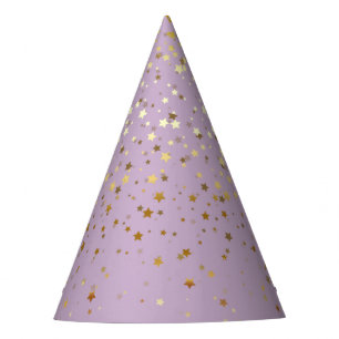 Petite Golden Stars Party Hat-Lavender Party Hat