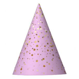 Petite Golden Stars Party Hat-Pink Hat
